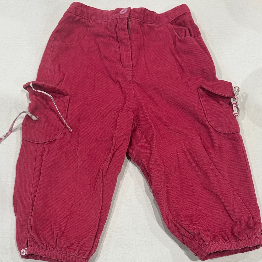 Jacadi fuschia Kids corduroy Cargo Pants